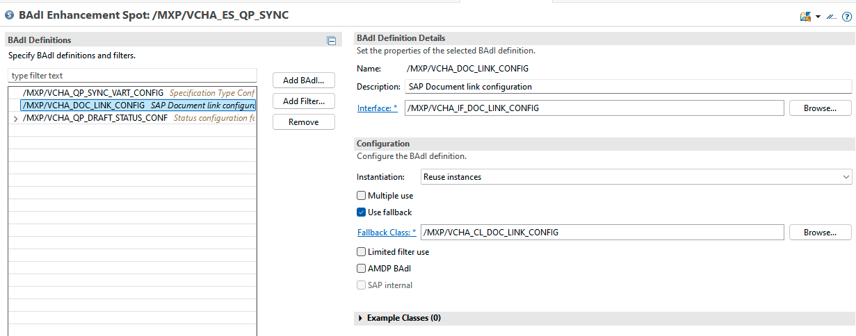 BADI /mxp/vcha_doc_link_config